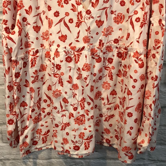 NWT Grace Atwood The Drop Ivory Floral Blouse XXL - Picture 7 of 13